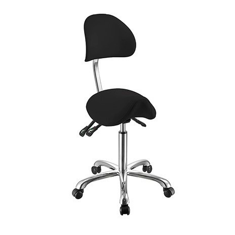tabouret selle de cheval avec dossier - NOBLE - noir - Scarlett Beauty