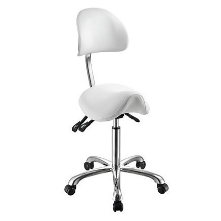 tabouret selle de cheval avec dossier - NOBLE - blanc - Scarlett Beauty