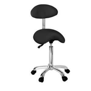 tabouret selle de cheval avec dossier -ORGANIC - noir - Scarlett Beauty